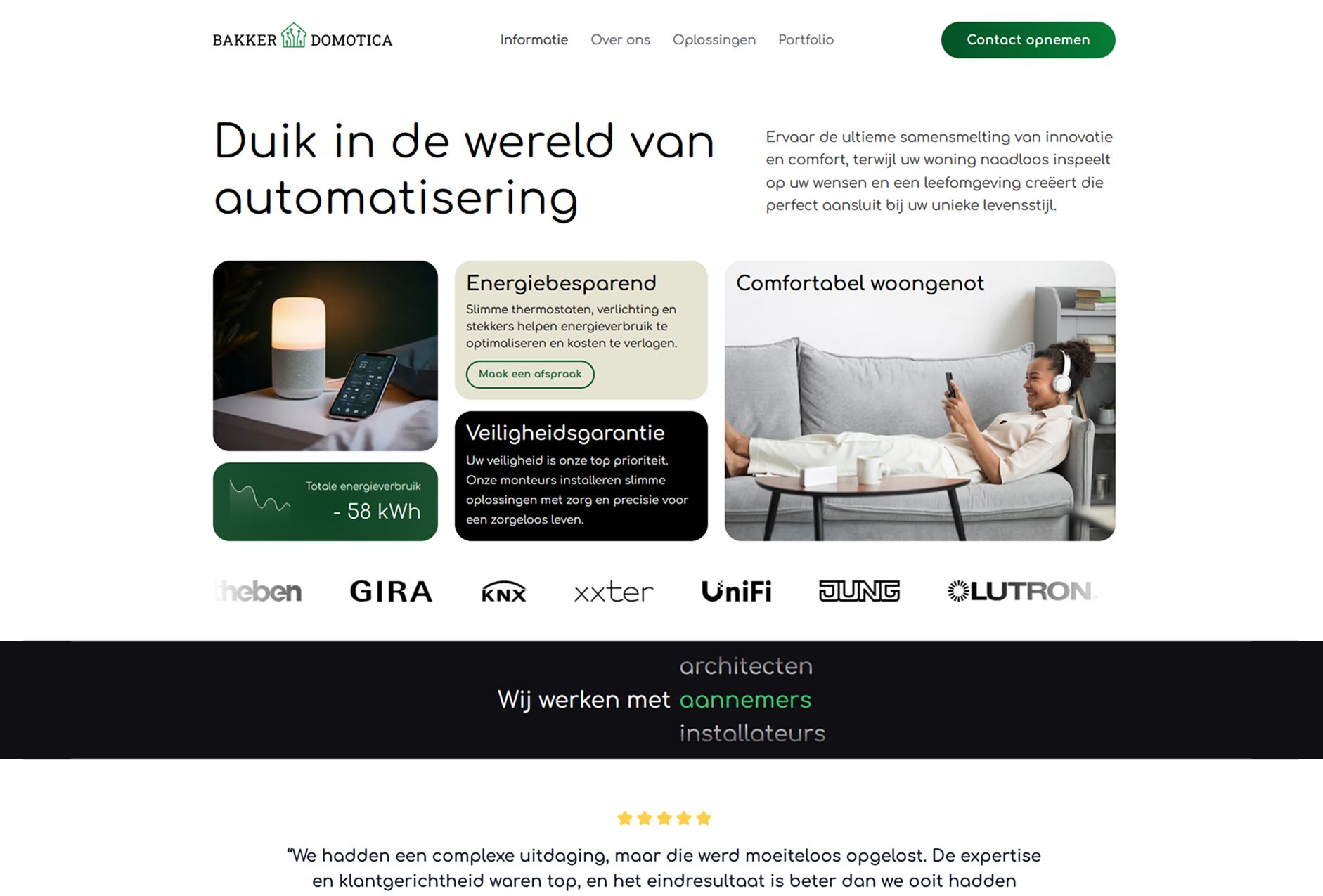 Bakker Domotica website